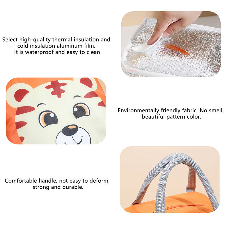 Kaasaskantav isoleeritud termiline pikniku toidu lõunakoti karp Multikas Toit Toit Värske jahutuskottide kott Naistele Tüdrukutele Lastele Lastele Kingitus