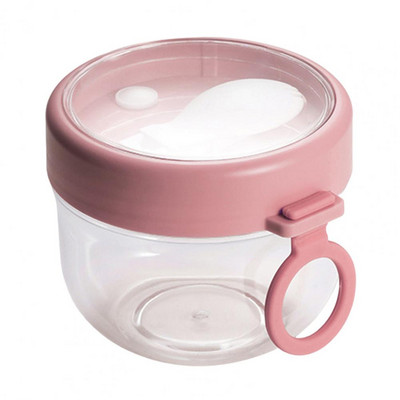 Staklenka zobi za noćenje s poklopcem Mini žlica s prstenastom ručkom za mikrovalnu pećnicu za hranu Prijenosni doručak Šalica za sojino mlijeko Šalica za salatu od jogurta