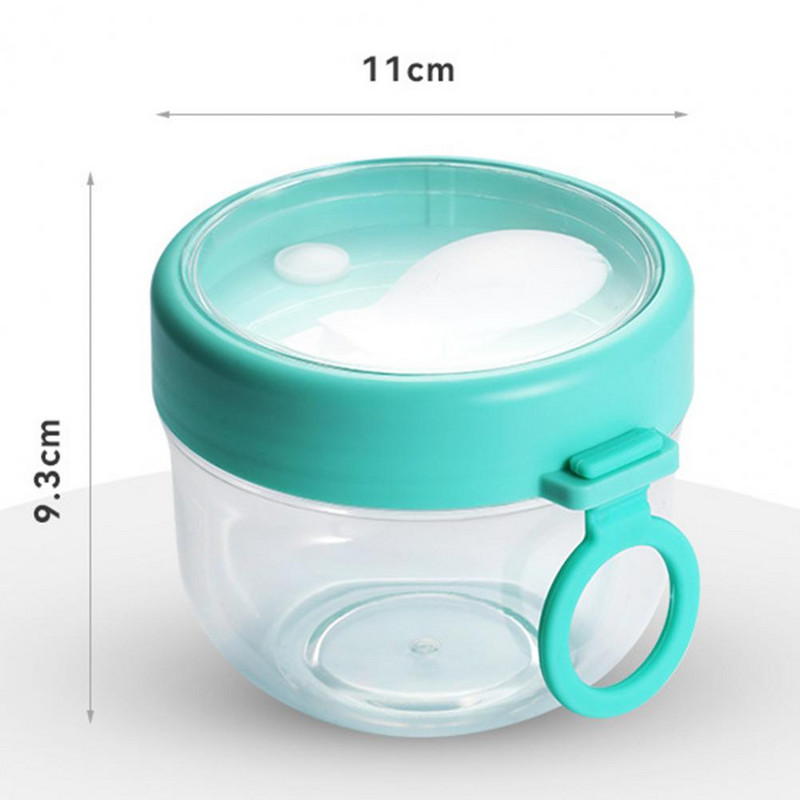 Staklenka zobi za noćenje s poklopcem Mini žlica s prstenastom ručkom za mikrovalnu pećnicu za hranu Prijenosni doručak Šalica za sojino mlijeko Šalica za salatu od jogurta