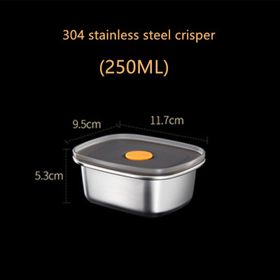 Virtuvės vaisių ir daržovių maisto pietų dėžutės konservavimo dėžutė 304 nerūdijančio plieno šaldytuvas sandari maisto dėžutė užšaldyta laikymo dėžė