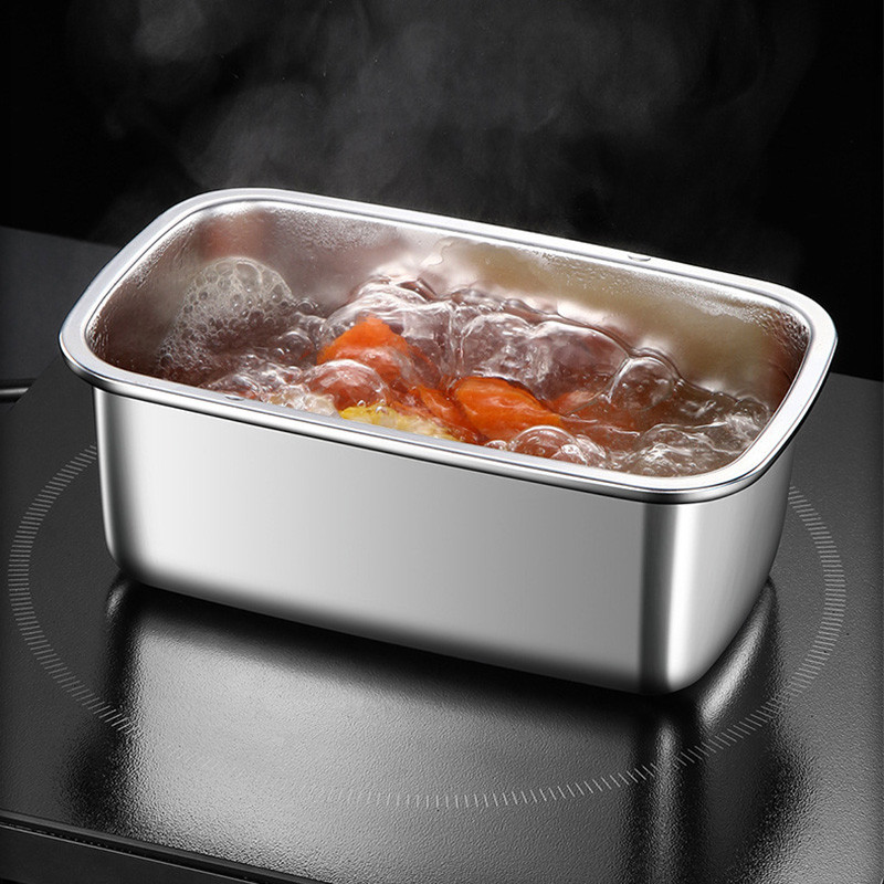 Virtuvės vaisių ir daržovių maisto pietų dėžutės konservavimo dėžutė 304 nerūdijančio plieno šaldytuvas sandari maisto dėžutė užšaldyta laikymo dėžė