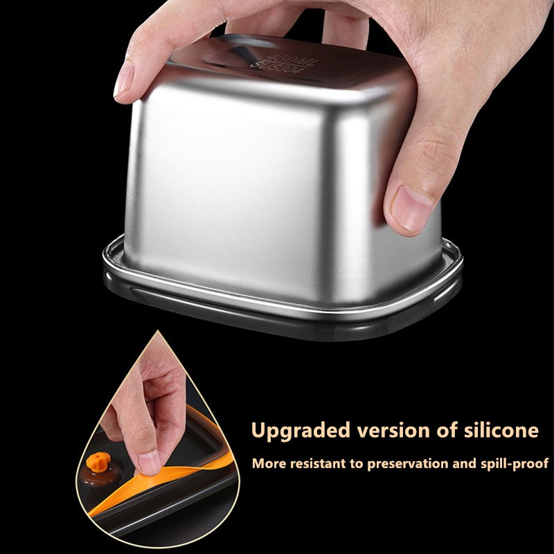 Virtuvės vaisių ir daržovių maisto pietų dėžutės konservavimo dėžutė 304 nerūdijančio plieno šaldytuvas sandari maisto dėžutė užšaldyta laikymo dėžė