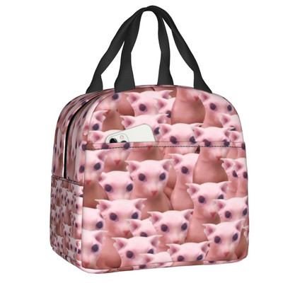 Kawaii Maneki Neko szigetelt ebédlőtáskák nőknek Lucky Cat hordozható hőhűtő Bento Box Work School Travel