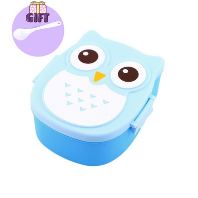 Prijenosna kutija za ručak Owl Plastična kutija za piknik s hranom u mikrovalnoj pećnici s crtežima sigurna za hranu za djecu, djecu, školu, uredsku kutiju Bento