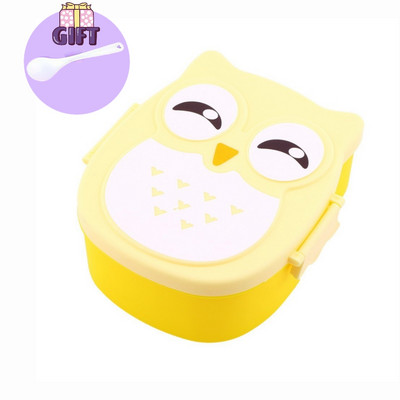 Prijenosna kutija za ručak Owl Plastična kutija za piknik s hranom u mikrovalnoj pećnici s crtežima sigurna za hranu za djecu, djecu, školu, uredsku kutiju Bento