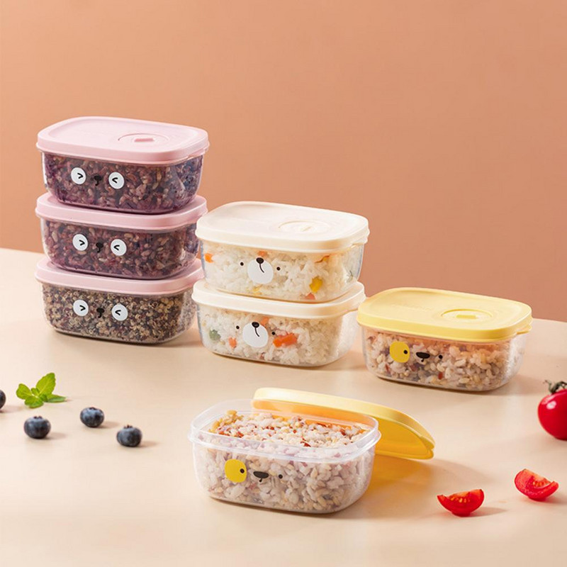 Bezpečné potraviny Bento Box Mraznička Úložný box na potraviny Chladnička Organizér Nádoba na potraviny Podlhovastý tvar pre domácnosť