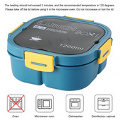 Dizajn brave za kutiju za ručak za hranu. Studentska bento kutija velikog kapaciteta, otporna na toplinu. Dječja posuda za hranu. Trgovina ručak