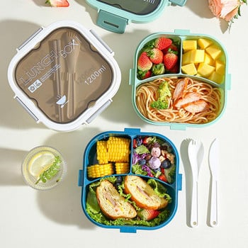 Дизайн на ключалка за кутия за обяд Ученическа кутия Bento с голям капацитет, устойчив на топлина Детски контейнер за храна Обяд