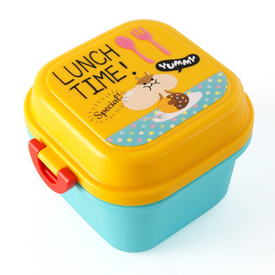 Cutie de prânz din plastic sănătos din desene animate Cuptor cu microunde Prânz Cutii Bento Container pentru alimente Veselă pentru copii Cutie de prânz pentru copii
