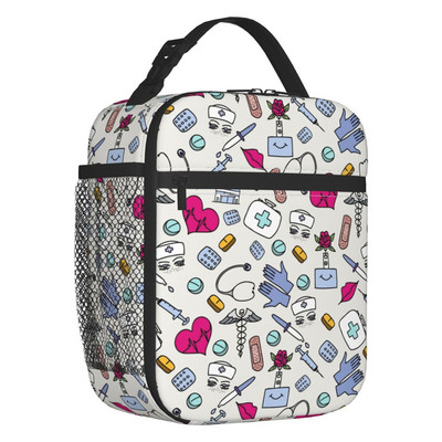Smiješna medicinska sestra izolirana torba za ručak za piknik na otvorenom, dojenje Nepropusni toplinski hladnjak Bento kutija, žene, djeca