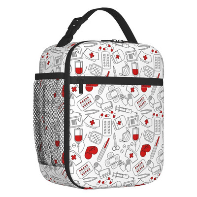 Smiješna medicinska sestra izolirana torba za ručak za piknik na otvorenom, dojenje Nepropusni toplinski hladnjak Bento kutija, žene, djeca