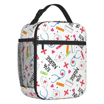 Smiješna medicinska sestra izolirana torba za ručak za piknik na otvorenom, dojenje Nepropusni toplinski hladnjak Bento kutija, žene, djeca