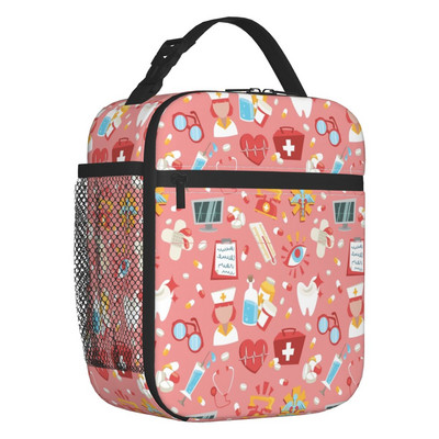 Smiješna medicinska sestra izolirana torba za ručak za piknik na otvorenom, dojenje Nepropusni toplinski hladnjak Bento kutija, žene, djeca