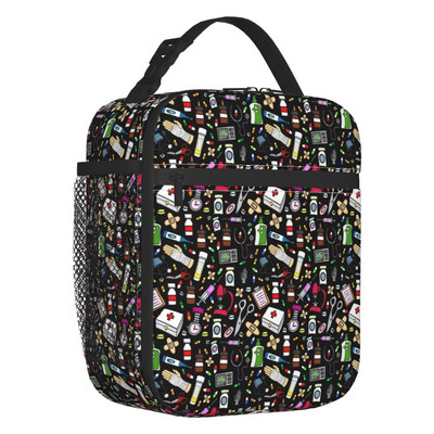 Smiješna medicinska sestra izolirana torba za ručak za piknik na otvorenom, dojenje Nepropusni toplinski hladnjak Bento kutija, žene, djeca