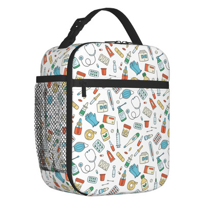 Smiješna medicinska sestra izolirana torba za ručak za piknik na otvorenom, dojenje Nepropusni toplinski hladnjak Bento kutija, žene, djeca
