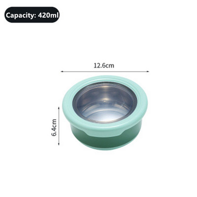 Silikonska okrugla zdjela Kutija za ručak Hladnjak Hrskava Kutija za ručak od nehrđajućeg čelika Zatvorena kutija za ručak Okrugla zdjela za instant rezance