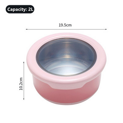 Silikonska okrugla zdjela Kutija za ručak Hladnjak Hrskava Kutija za ručak od nehrđajućeg čelika Zatvorena kutija za ručak Okrugla zdjela za instant rezance