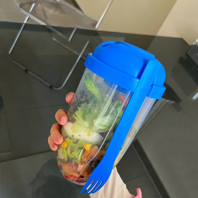 1 l nešiojamasis salotų puodelis vaikams pusryčių salotų dubuo su šakute mokyklos pietų dėžute maisto laikiklis Bento Box jogurto avižinių dribsnių dribsnių pieno puodelis