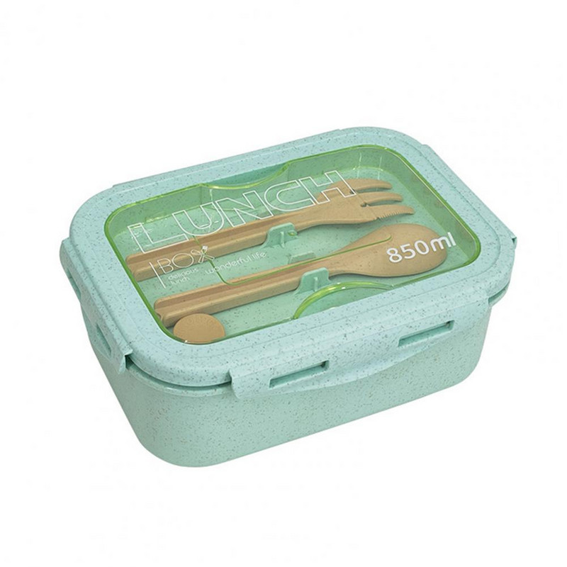 Kutija za ručak od 850 ml Bento spremnik s posuđem Uredski pribor velikog kapaciteta, prijenosna s dva odjeljka