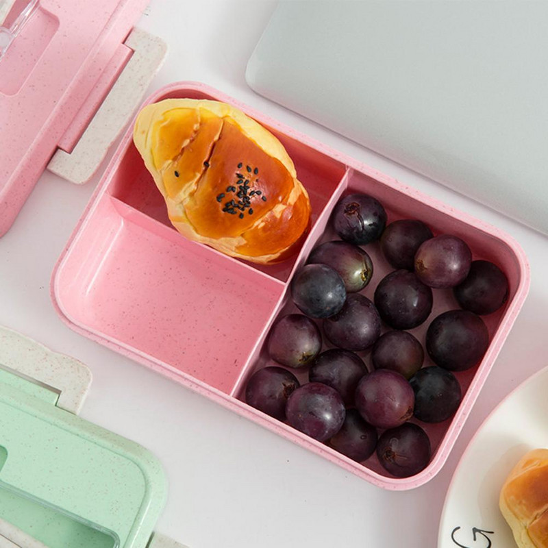 1 komplekt 501–800 ml lõunasöögikarbi mikrolaineahjus ohutu kambri disain üliõpilaste kontoritöötajate bentokarp koos hargilõikuriga koolitarbed