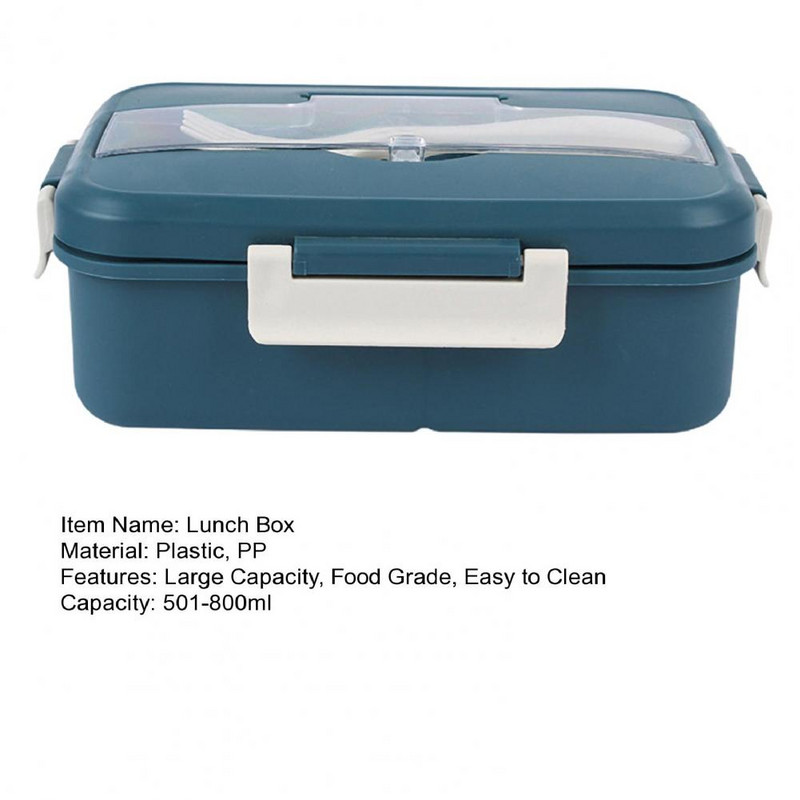 1 komplekt 501–800 ml lõunasöögikarbi mikrolaineahjus ohutu kambri disain üliõpilaste kontoritöötajate bentokarp koos hargilõikuriga koolitarbed