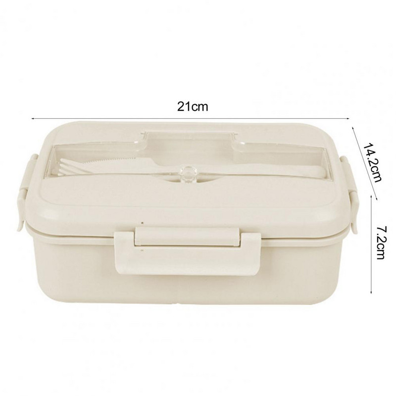 1 komplekt 501–800 ml lõunasöögikarbi mikrolaineahjus ohutu kambri disain üliõpilaste kontoritöötajate bentokarp koos hargilõikuriga koolitarbed