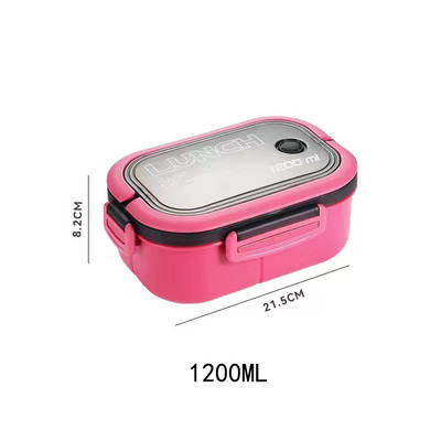 Dvojposchodový obedárový box 1200 ml Bento Box uzavretý prenosný obal na potraviny vhodný do mikrovlnnej rúry na kempovanie, výlety do práce a ovocie, box na zeleninu