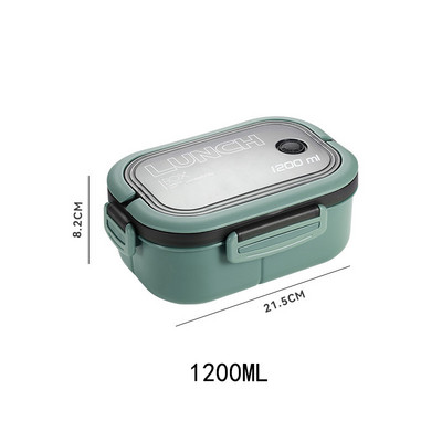 Dvojposchodový obedárový box 1200 ml Bento Box uzavretý prenosný obal na potraviny vhodný do mikrovlnnej rúry na kempovanie, výlety do práce a ovocie, box na zeleninu