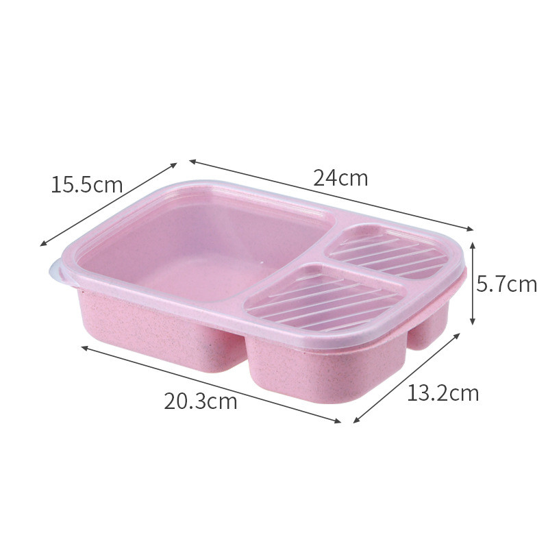 Cutie de prânz pentru cuptor cu microunde, paie de grâu, vesela, container de depozitare a alimentelor, pentru copii, copii, birou, școală, cutie portabilă bento, sac de prânz