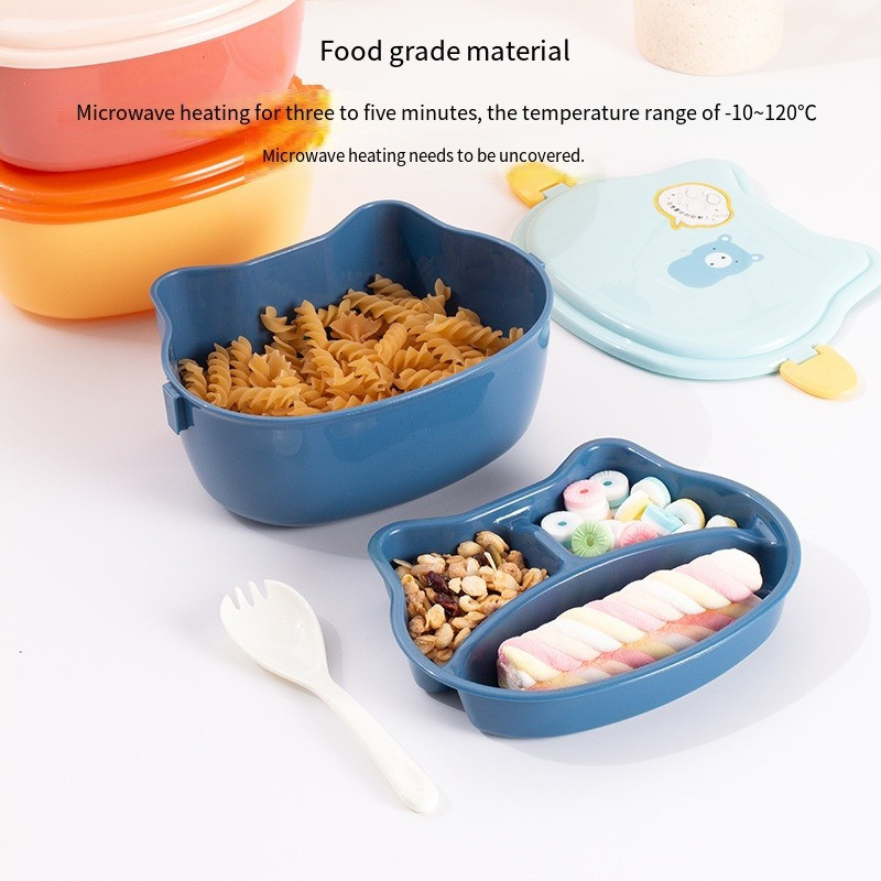 Multikas kahekihiline lõunakast lastele mikrolaineahjus soojendamiseks õpilaste kaasaskantav lõunakarp Puuviljakambri töötaja kerge lõunasöök