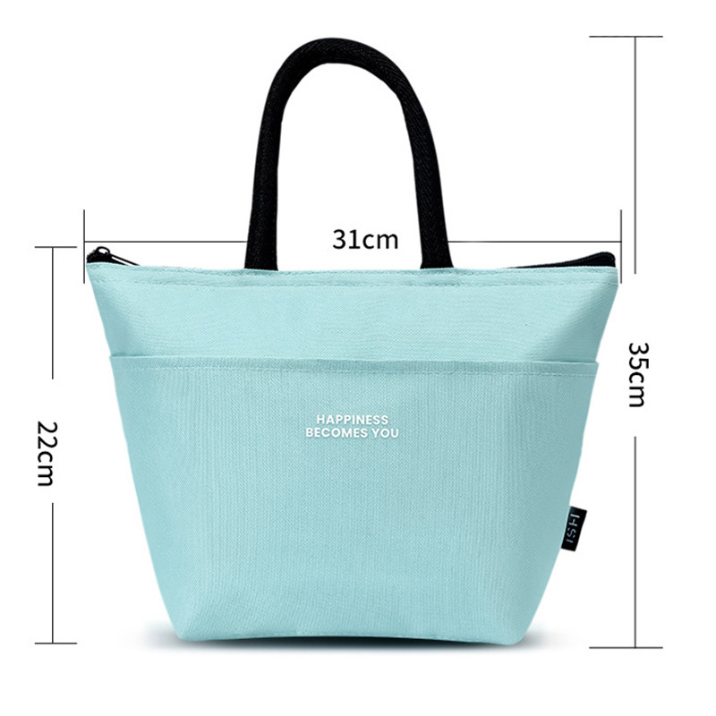 Φρέσκες τσάντες ψυγείου αδιάβροχες φορητές νάιλον φερμουάρ Θερμικές τσάντες μεσημεριανού γεύματος Oxford για γυναίκες Βολικό κουτί γεύματος Τσάντες φαγητού