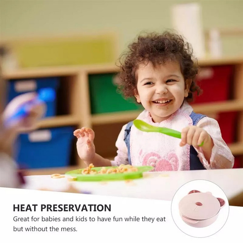 Dječji pribor za jelo Izolacija Tanjur za jelo Kutija za ručak Dječje posuđe Prijenosna usisna posuda od nehrđajućeg čelika Kutija za djecu Bento