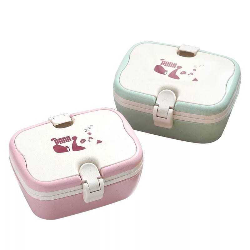 Kutija za ručak u mikrovalnoj pećnici Pšenična slama Kutija za bento crtani film Prijenosna kutija za hranu Spremnik Posuđe za jelo Za djecu Školski piknik Putovanja