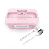 Cutie de prânz pentru cuptor cu microunde, paie de grâu, vesela, container de depozitare a alimentelor, pentru copii, copii, birou, școală, cutie portabilă bento, sac de prânz