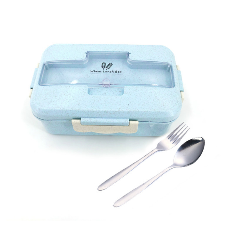 Cutie de prânz pentru cuptor cu microunde, paie de grâu, vesela, container de depozitare a alimentelor, pentru copii, copii, birou, școală, cutie portabilă bento, sac de prânz