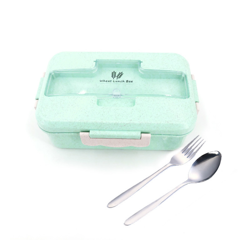Cutie de prânz pentru cuptor cu microunde, paie de grâu, vesela, container de depozitare a alimentelor, pentru copii, copii, birou, școală, cutie portabilă bento, sac de prânz