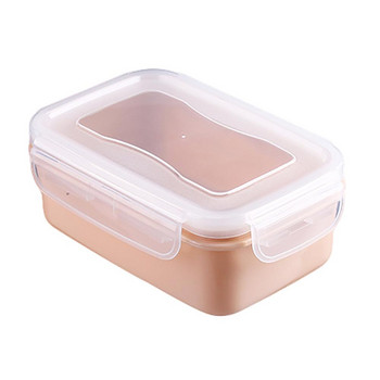 Στρογγυλό ορθογώνιο Mini Crisper Lunch Box Πλαστικό κουτί αποθήκευσης αποθήκευση τροφίμων Δοχείο τροφίμων Bento Box Organizer αποθήκευσης κουζίνας