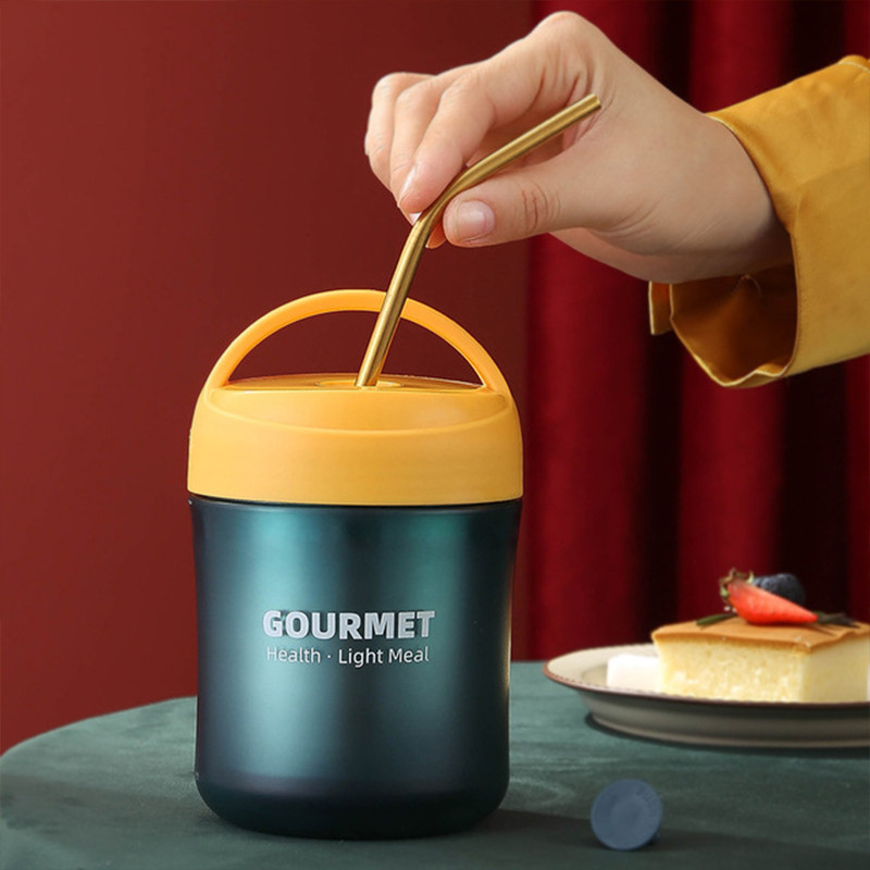 500 ml roostevabast terasest termosega lõunakarp lusikaga lastele, lastele, kooli BPA-vaba lekkekindel minisupi kuuma toidu pudelikonteiner
