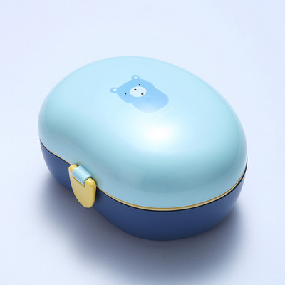 Mažos geltonos anties animacinių filmų priešpiečių dėžutė 2 sluoksnių vaisių sumuštinių Bento dėžutė vaikams, studentų nešiojama miela maisto laikymo dėžutė