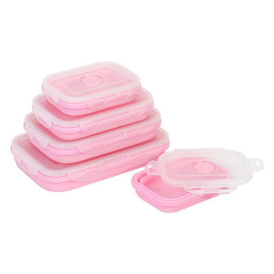 1200ML silikonska sklopiva kutija za ručak, sklopivi spremnik za pohranu hrane, Bento pravokutna kutija za piknik u mikrovalnoj pećnici bez BPA