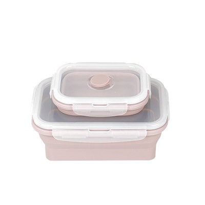 1200ML silikonska sklopiva kutija za ručak, sklopivi spremnik za pohranu hrane, Bento pravokutna kutija za piknik u mikrovalnoj pećnici bez BPA