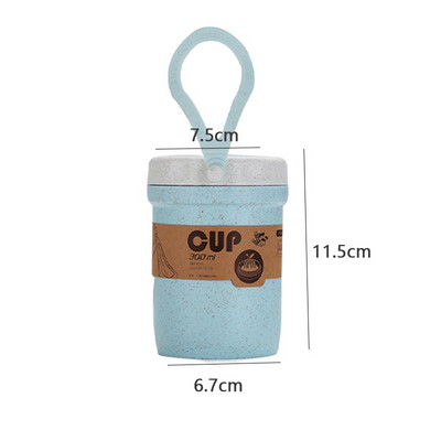 Kutija za ručak od pšenične slame od 1000 ml za djecu, 3-slojna nepropusna bento kutija s odjeljkom, spremnik za hranu, prijenosna kutija za ručak u mikrovalnoj pećnici