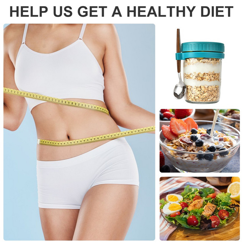 Pusryčių avižinių dribsnių puodeliai Antspaudas Stiklinis Puodelis Grūdų Riešutų Jogurto Salotų Puodelių Rinkinys Su Šaukštu Padažu Puodelis Butelis Maisto laikymo Bento Box Pietūs