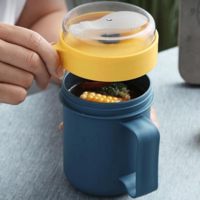 500 ml Hommikusöögitass Multifunktsionaalne kaerahelbetass Teraviljapähklijogurtikruus Suupistetass Mikrolaineahi kaanega Lusikas Supitass Köögitarbed