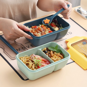 Κουτί φαγητού φούρνου μικροκυμάτων 850ML με κουτάλι chopsticks Βραδινό σερβίτσιο Αποθήκευση τροφίμων Δοχείο για παιδιά Παιδικό σχολείο γραφείου φούρνο μικροκυμάτων Bento Box
