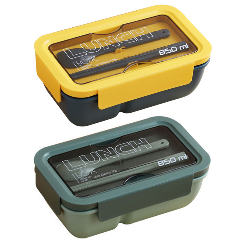 Kutija za ručak u mikrovalnoj pećnici od 850 ml sa žličicom Štapići za jelo Posuđe Posuda za pohranu hrane Djeca, djeca, škola, Uredska kutija za mikrovalnu Bento