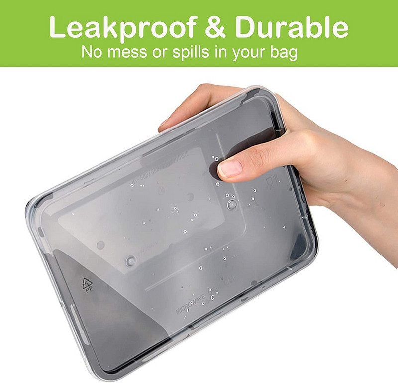 TECHOME 1000/1500 ml ühekordne lõunakarbi plastikust puuviljasalatikonteiner kaanega Mikrolaineahjus küpsetatav eine ettevalmistamine jõusaali kontoris ettevalmistamine