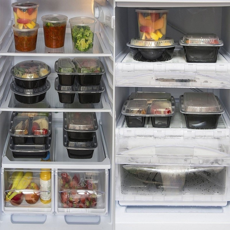 TECHOME 1000/1500 ml ühekordne lõunakarbi plastikust puuviljasalatikonteiner kaanega Mikrolaineahjus küpsetatav eine ettevalmistamine jõusaali kontoris ettevalmistamine