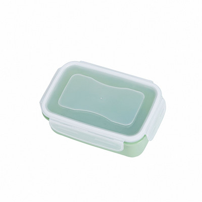 Kis műanyag frissen tartó doboz Hordozható hűtőszekrény gyümölcs lezárt tál kerek, összecsukható Bento doboz környezetbarát élelmiszer tároló tartály