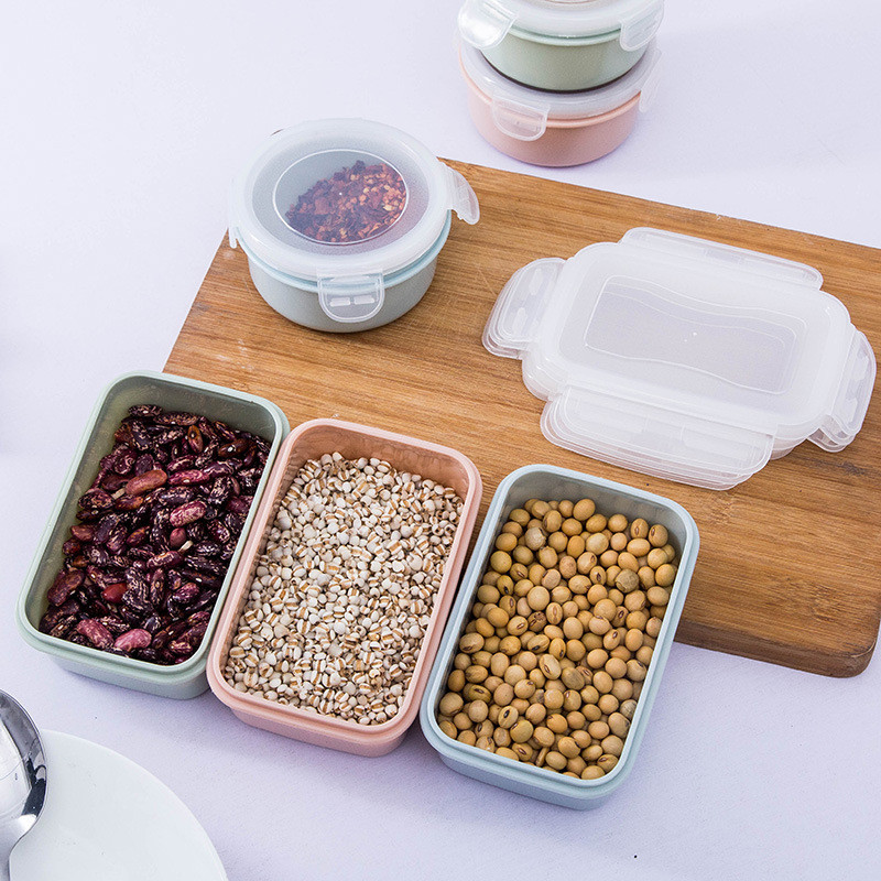 Kis műanyag frissen tartó doboz Hordozható hűtőszekrény gyümölcs lezárt tál kerek, összecsukható Bento doboz környezetbarát élelmiszer tároló tartály